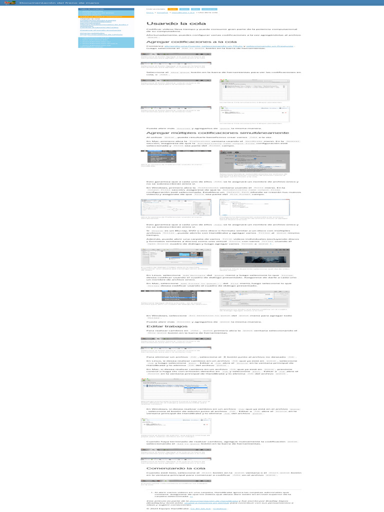 Guía de uso de la cola en HandBrake | PDF | Ventana (informática ...