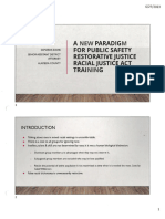 A New Paradigm for Public Saftey Restorative Justice Racial Justice Act Training