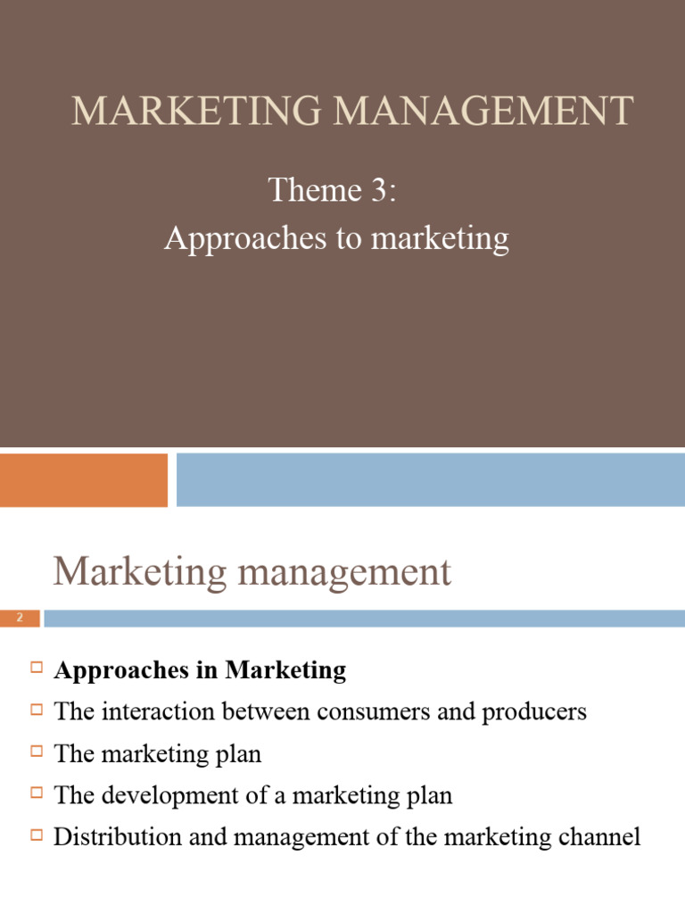 Approaches to Marketing Management | PDF | Marketing | Market (Economics)