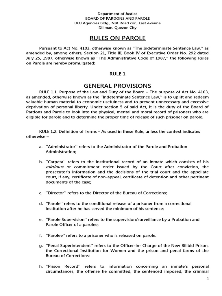 Parole Application Denial Criteria | PDF | Pardon | Parole