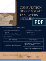 Computation of Corporate Tax Payers