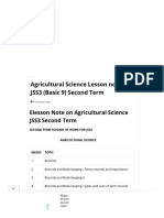 Agricultural Science Lesson Note For JSS3 (Basic 9) Second Term