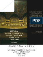 Voicu, Mariana, Istoria Teatrului Naţional "Mihai Eminescu" Timişoara 1945-2005