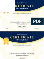 Blue and Yellow Vector Modern Completion Certificate