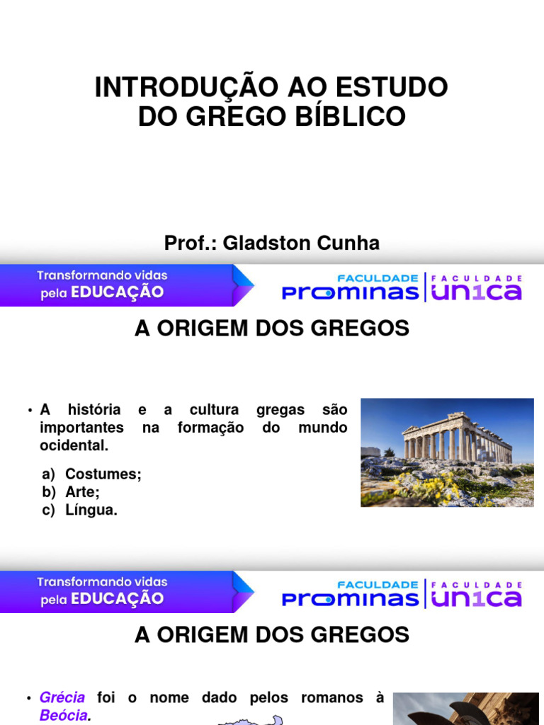 Curso De Grego Pdf Pronome Grécia Antiga