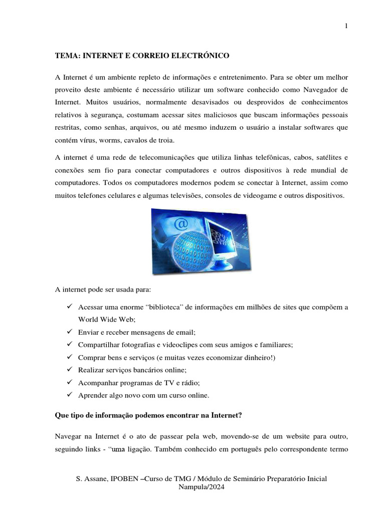 Aula 5 Introdução A Internet e E-Mail | PDF | Rede mundial de ...