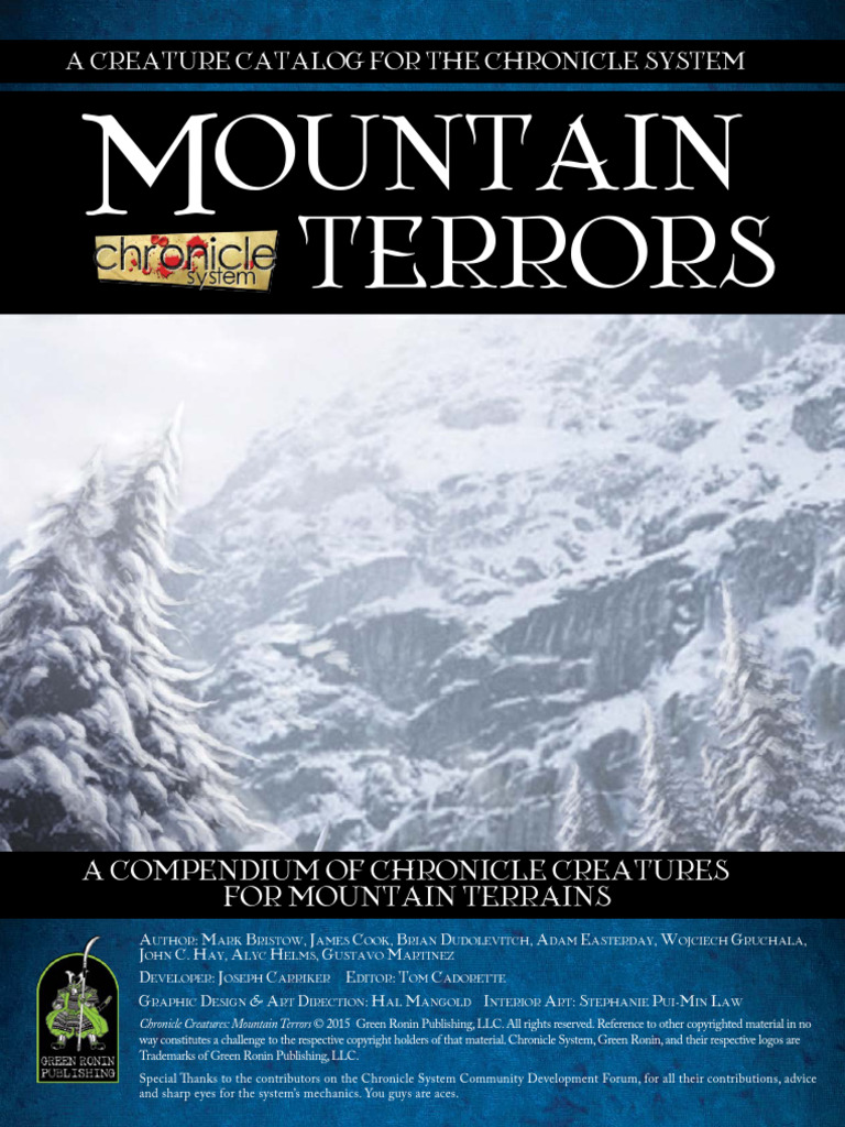 Chronicle System - Mountain Terrors | PDF | Cougar | Coyote