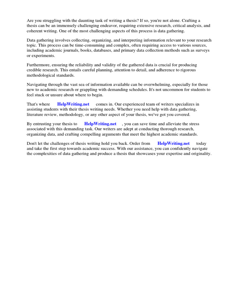 Data Gathering Thesis Example | PDF | Methodology | Critical Thinking