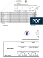 English Summary Report of IPCRF of Teacher 1 To 3 SY 2022 2023