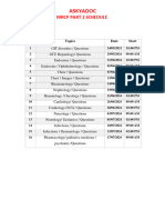 MRCP Schedule - PART 2 Wave May