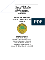 March 12 City Council Meeting
