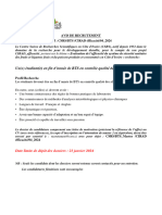 Avis de Recrutement Projet Cirad Bts