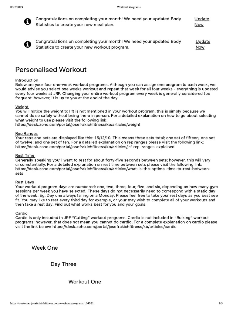 Week 3 Workout Program Overview | PDF | Physical Exercise | Physical ...