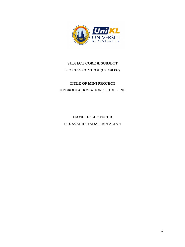 Mini Project Process Control | PDF | Control Theory | Feedback