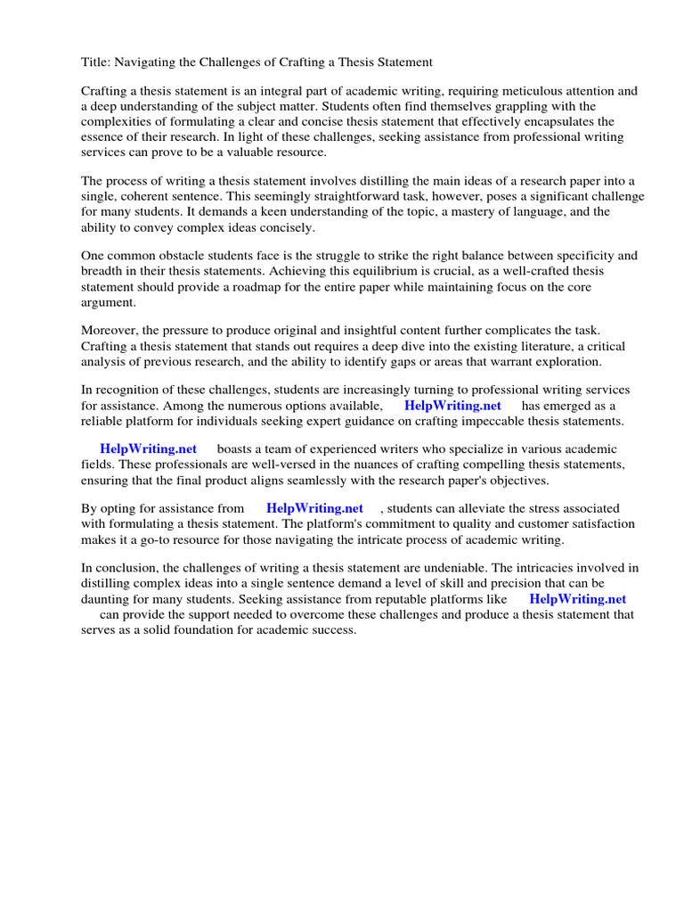 How To Write An Thesis Statement | PDF | Essays | Thesis