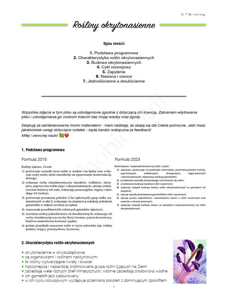 Rośliny Okrytonasienne ? | PDF