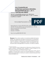 El Acceso A La Pensión Por Discapacidad para Personas Detenidas. Inconstitucionalidad Del Inc. I, Art. 1, Anexo I Del Decreto 432/97