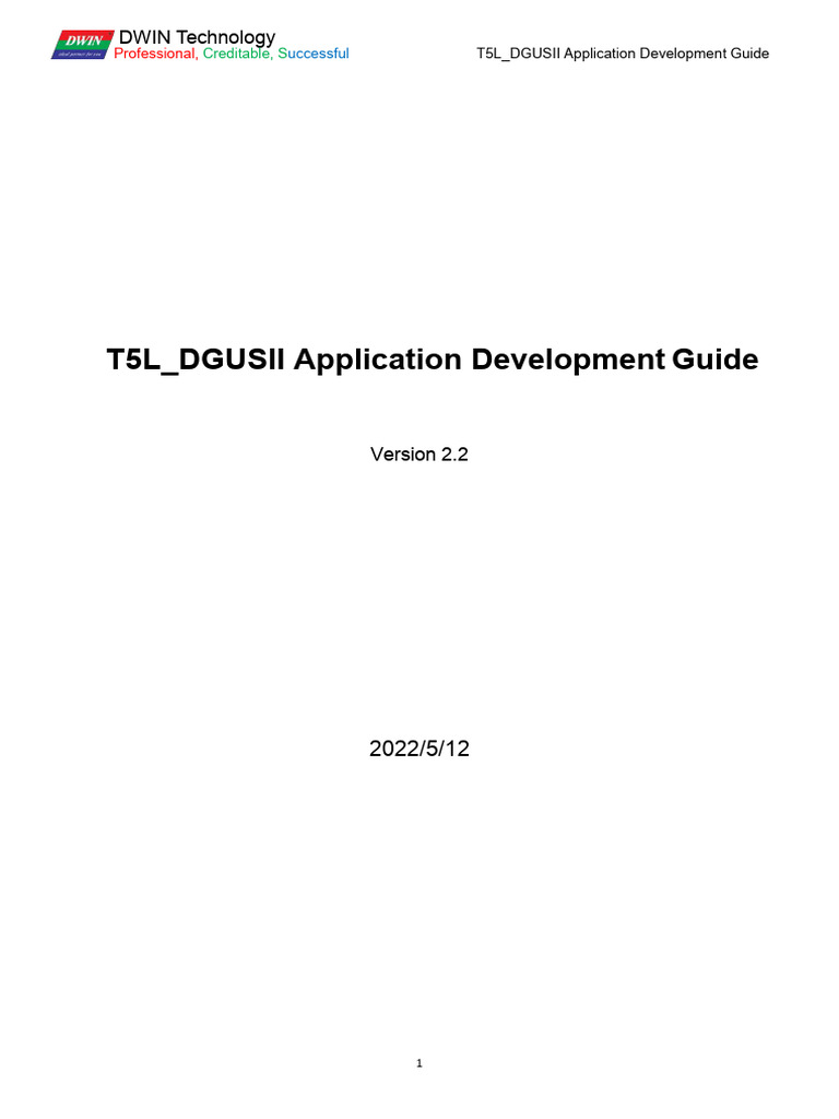 T5L_DGUSII Development Guide | PDF | Computer File | Operating System