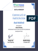 Akash B (Participation Certificate)