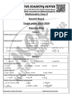 Maths PAPER GRADE 9 Sindh Board