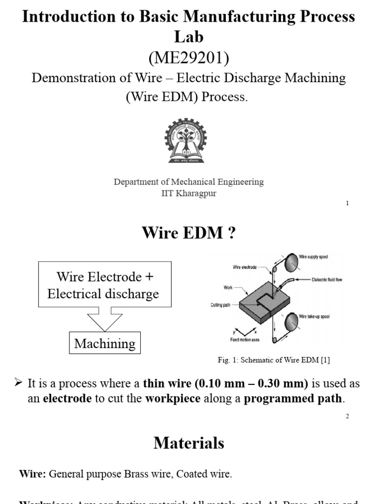 Wire EDM Process Overview and Principles | PDF | Industrial Processes ...