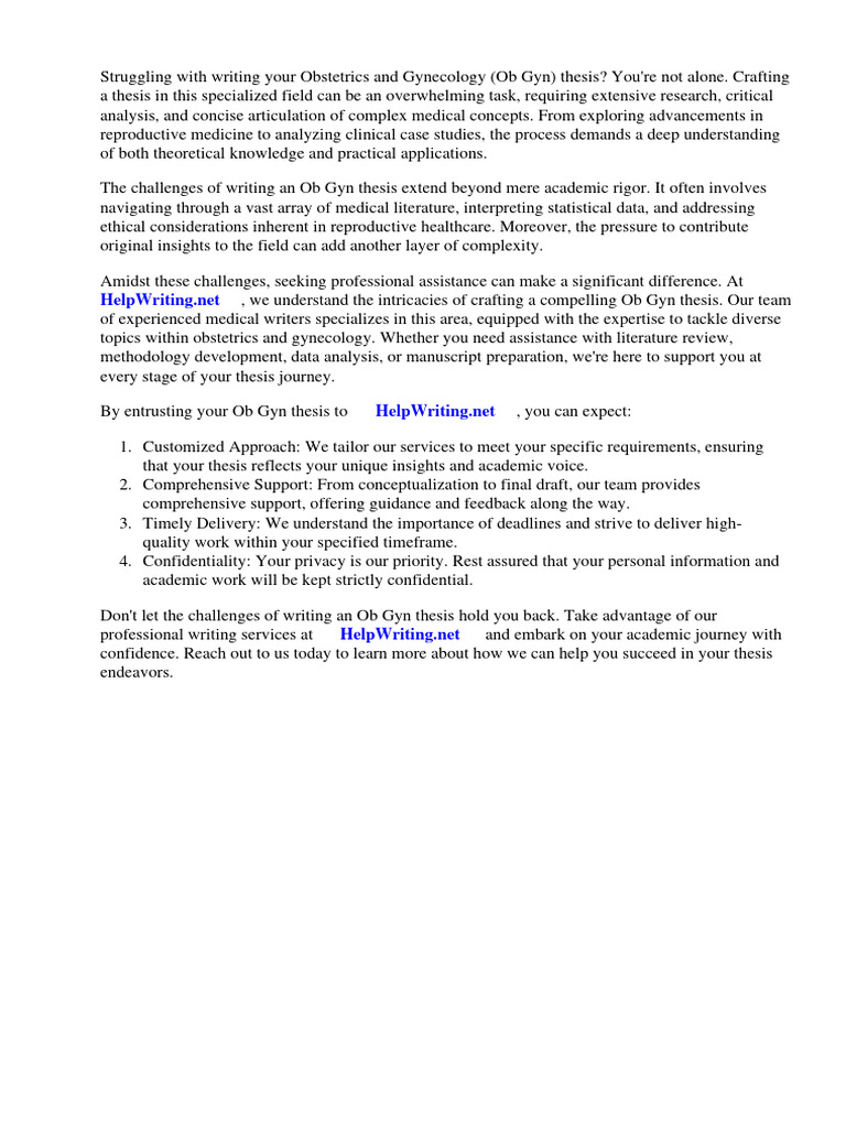 Ob Gyn Thesis | PDF | Obstetrics And Gynaecology | Childbirth