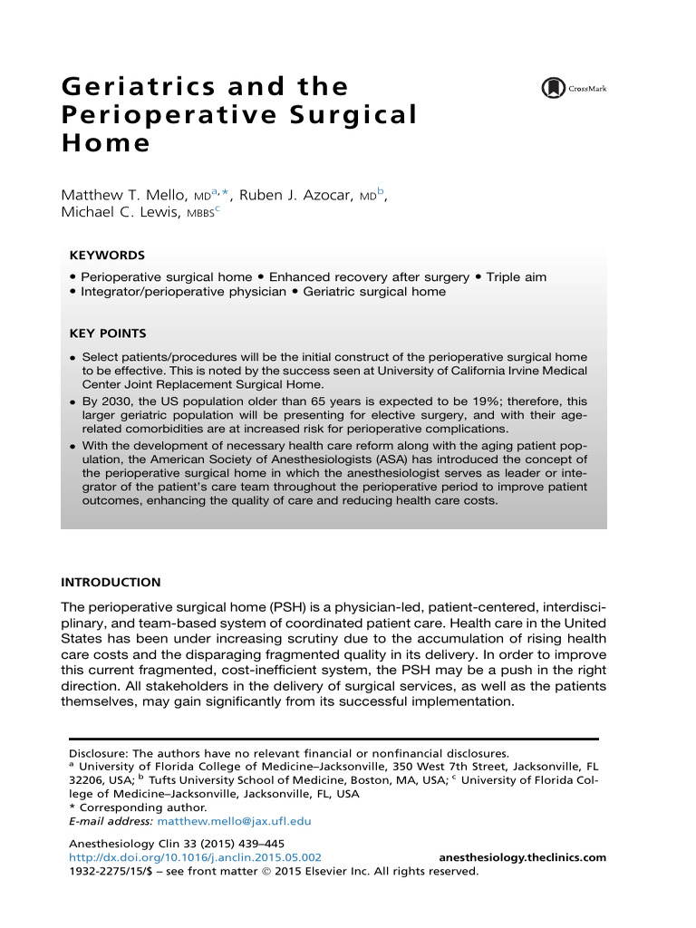Geriatrics and The | PDF | Surgery | Geriatrics