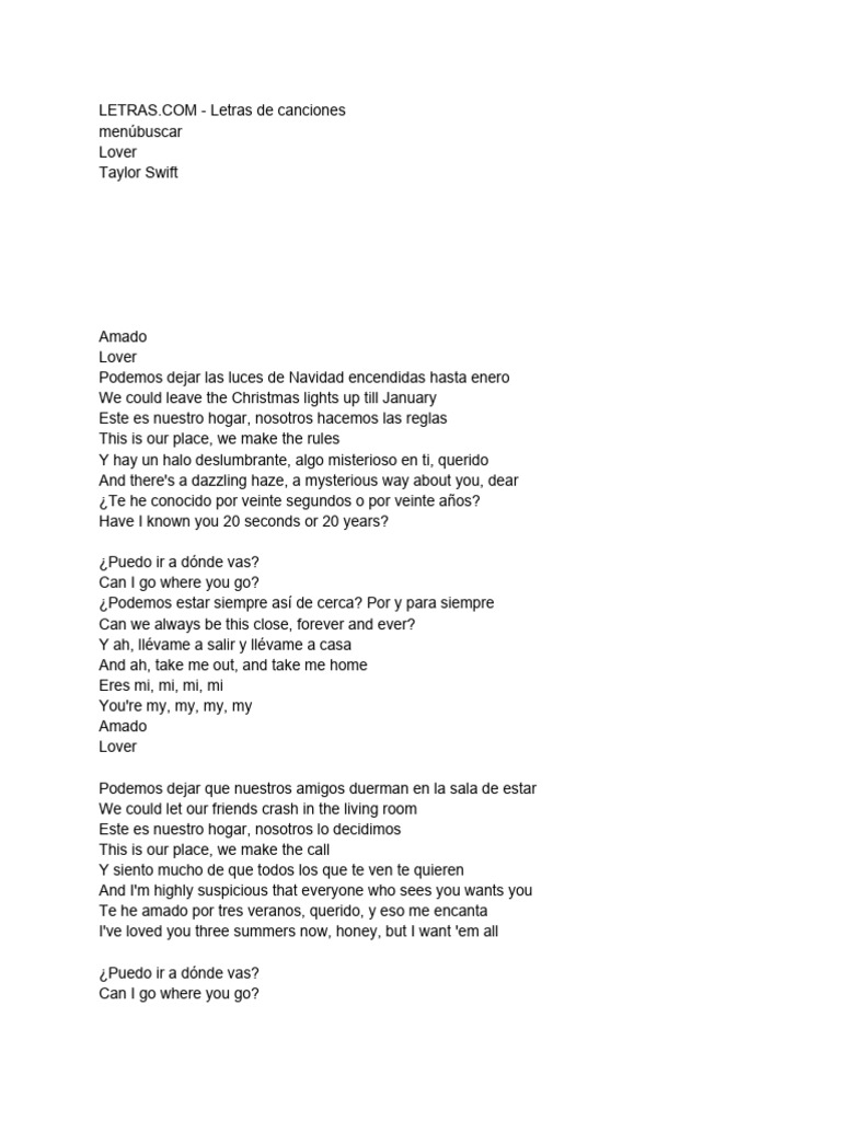 LOVER | PDF | American Pop Songs | Canciones pop