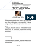 Culture of Work and Management of Human Resources in Venezuela