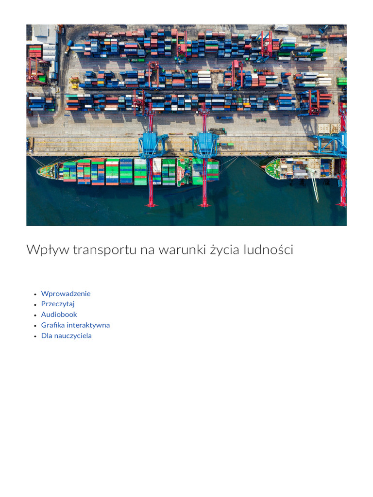 Wyjasnij Wplyw Transportu Na Rozwoj Dzialalnosci Gospodarczej Wplyw Transportu Na Warunki Zycia Ludnosci | PDF