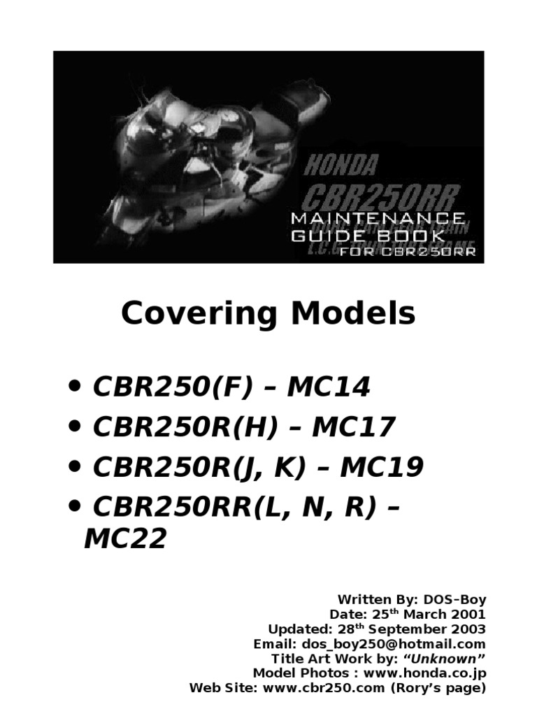 Honda Cbr250r Maintenance Guide Carburetor Screw
