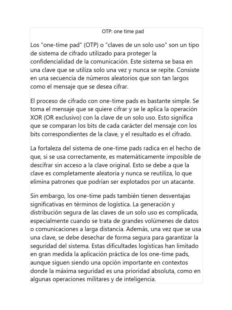 Otp One Time Pad Pdf