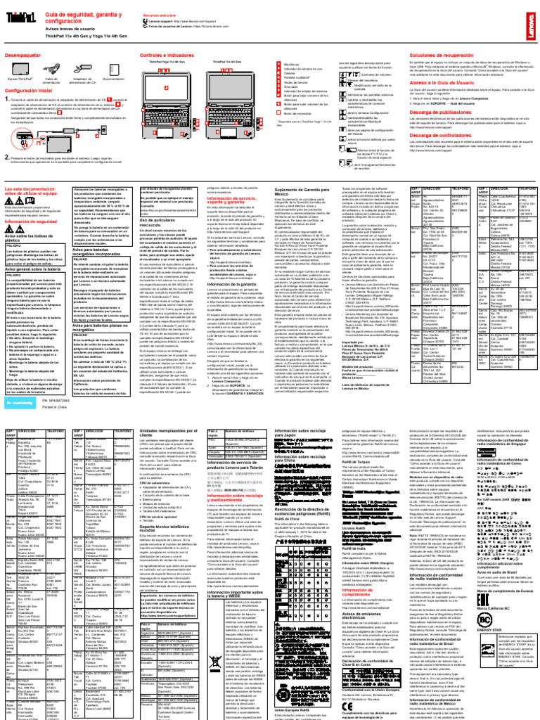 TP 11e and Yoga 11e 4thgen SWSG Es | PDF | Microsoft Windows | Lenovo
