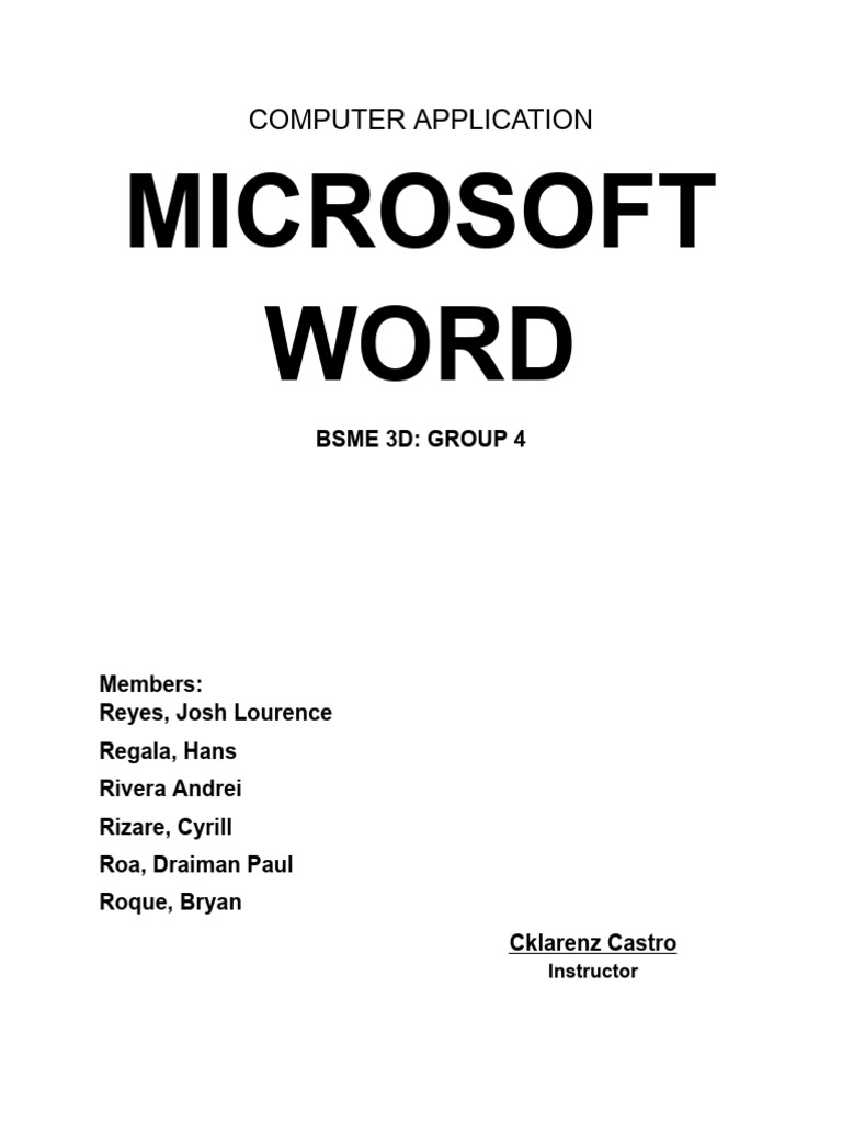 Computer application full written report pdf