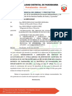 Informe Nº039 Requerimiento Expediente Alcantarillado Huashllag