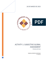 Activity 1: Subjective Global Assessment: 26 de Marzo de 2023