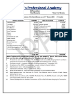 C.A. Foundation Final Accounts For Sole Proprietorship Questions