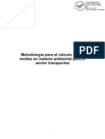 Metodología para El Cálculo de Las Multas en Materia Ambiental para El Sector Transportes