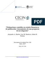 Estimaciones Contables en Estados Financieros de Publicación: Lineamientos de Una Propuesta de Investigación