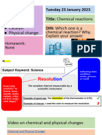 L15 Year 7 Chemistry Notes - Chemical Reactions