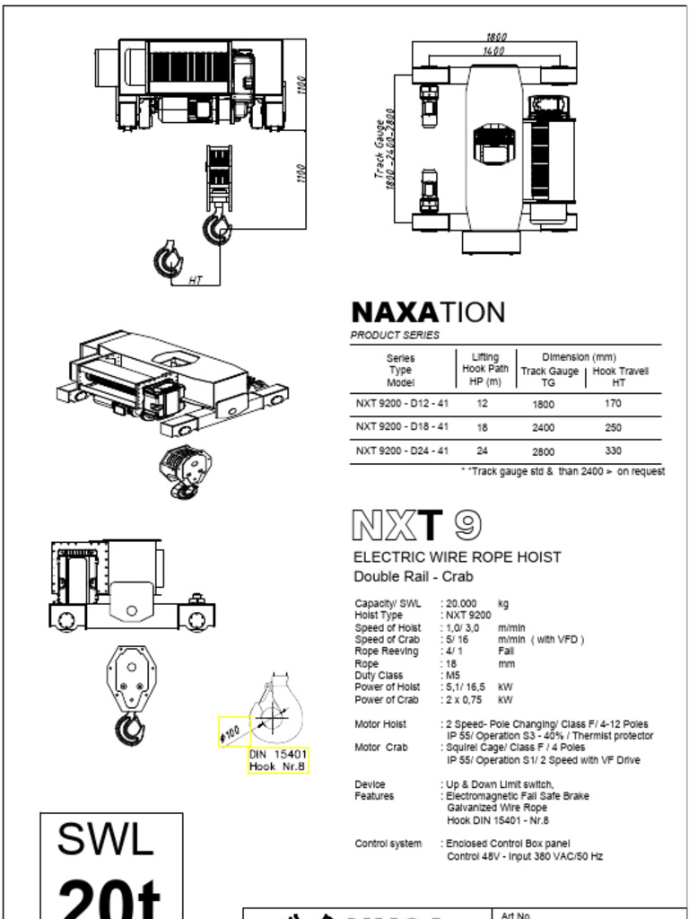 NXT Series Electric Wire Rope Hoists | PDF | Alternating Current ...