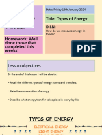 L12 Year 7 Physics Notes - Types of Energy