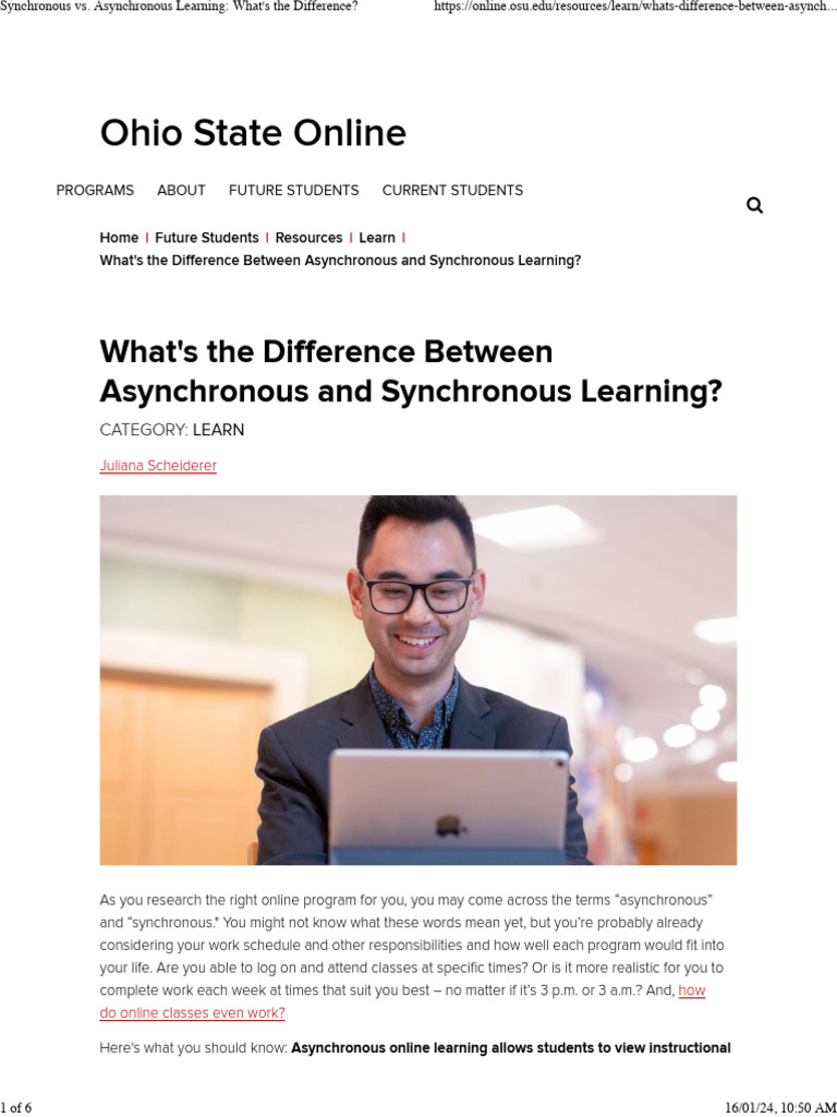 Synchronous vs. Asynchronous Learning What's The Difference | PDF ...