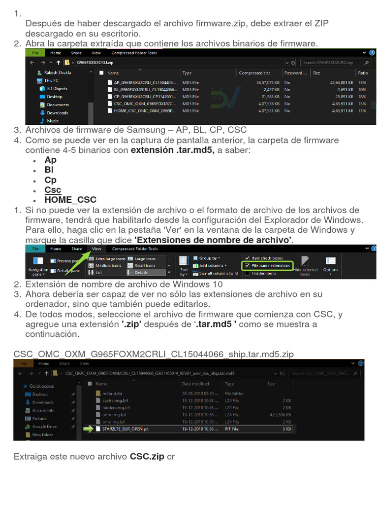 Cómo manejar archivos PIT y CSC en Samsung | PDF