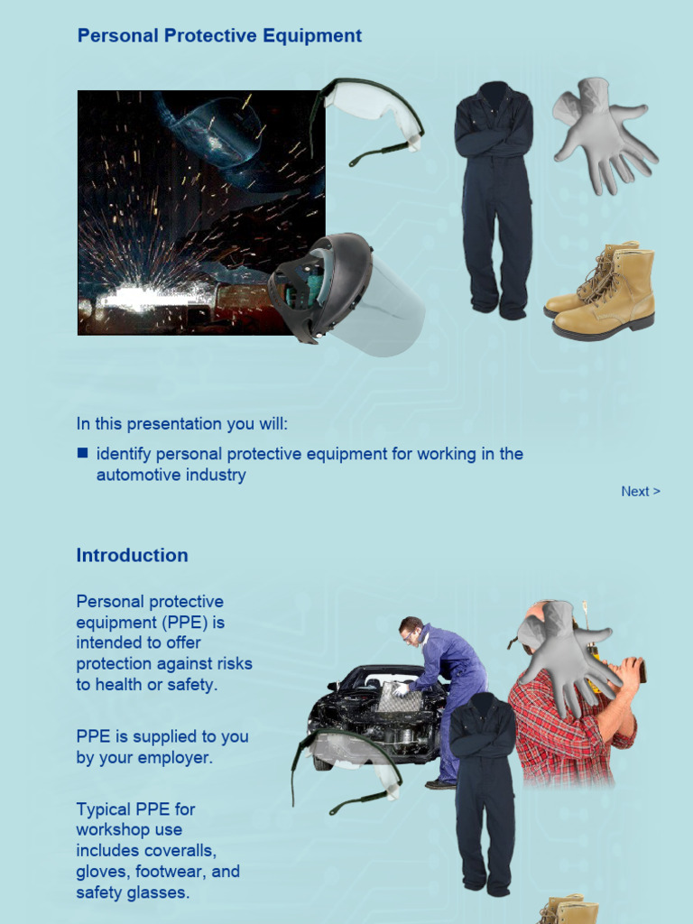 Automotive PPE Safety Guidelines | PDF | Personal Protective Equipment ...