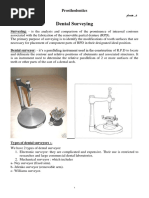 Surveying Techniques in RPD Design | PDF | Dentures | Surveying