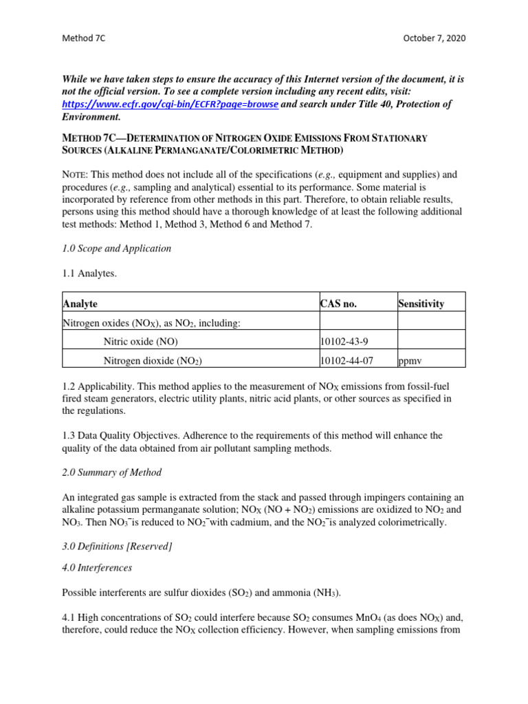 Method 7c 1 | PDF | Sodium Hydroxide | Ammonia