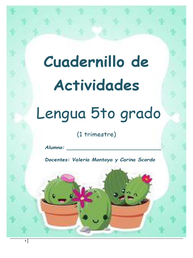 Cuadernillo de Lengua 5to Grado | PDF