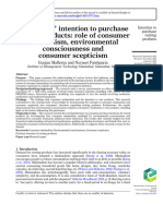 Consumers ' Intention To Purchase Renting Products: Role of Consumer Minimalism, Environmental Consciousness and Consumer Scepticism