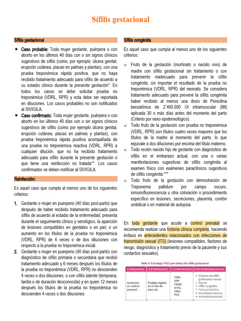 Sífilis Gestacional: Diagnóstico y Tratamiento | PDF | Penicilina | El ...